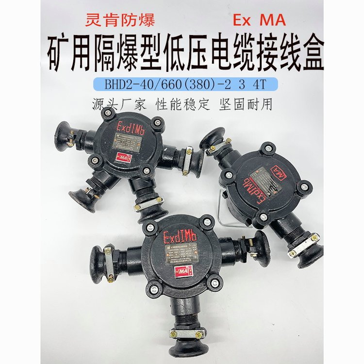 煤礦山用防爆低壓電纜接線盒BHD2-40\/660(380)-34T礦用隔爆分線盒