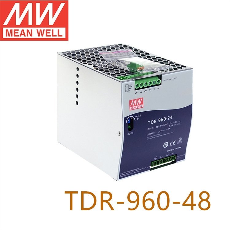 meanwell明緯TDR-960-48960W三相入薄型DIN導(dǎo)軌安裝開關(guān)電源