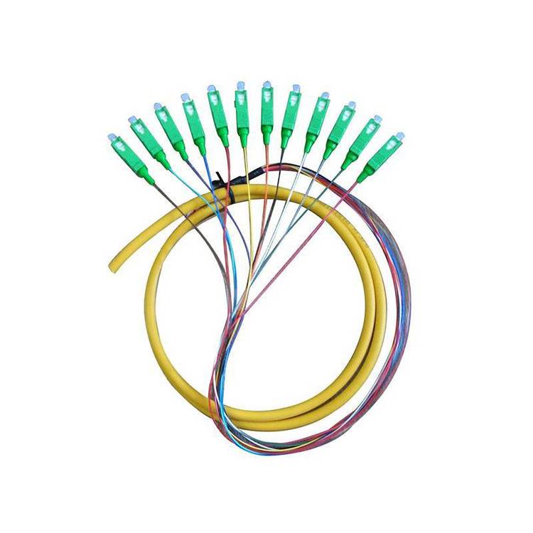 12芯束狀尾纖SC\/UPC電信標(biāo)準(zhǔn)方頭12色尾纜生產(chǎn)廠家