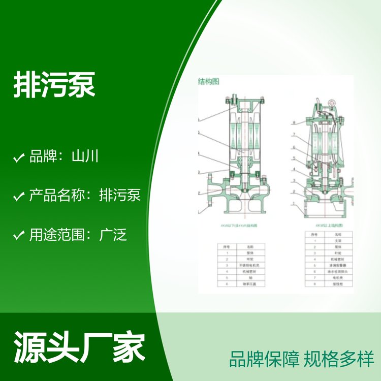 山川排污泵靠譜之選規(guī)格多樣可定制品牌保障服務(wù)周到