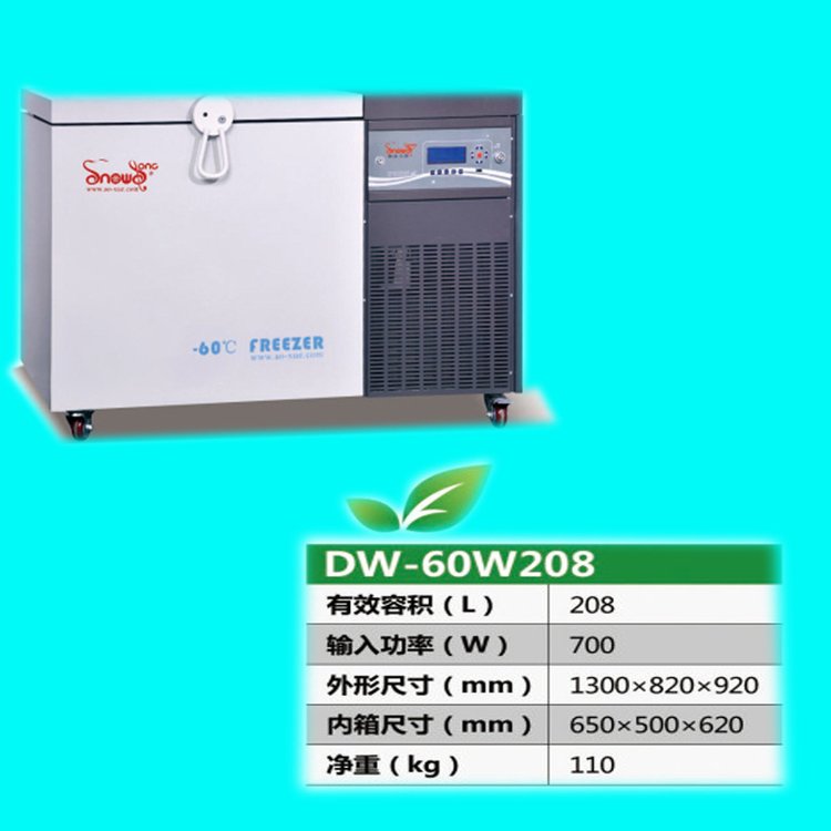 超低溫冰箱SNOWSONG雪頌牌DW-60W208型208升臥式單門