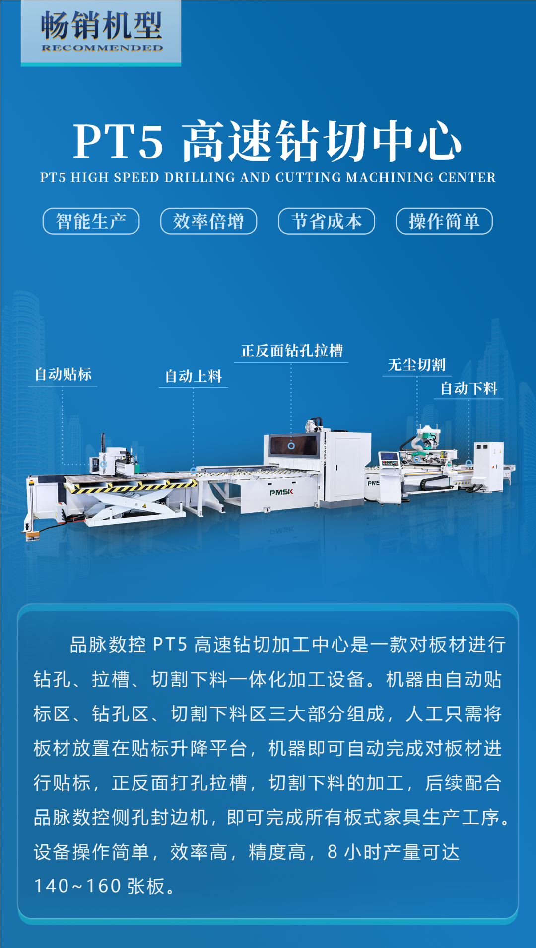 定制家具PT5開料機(jī)中心板式家具開料鉆孔一體機(jī)