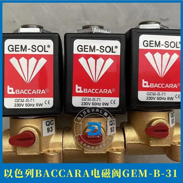 以色列BACCARA不銹鋼電磁閥GEM-B-31高靈敏度精準(zhǔn)控制