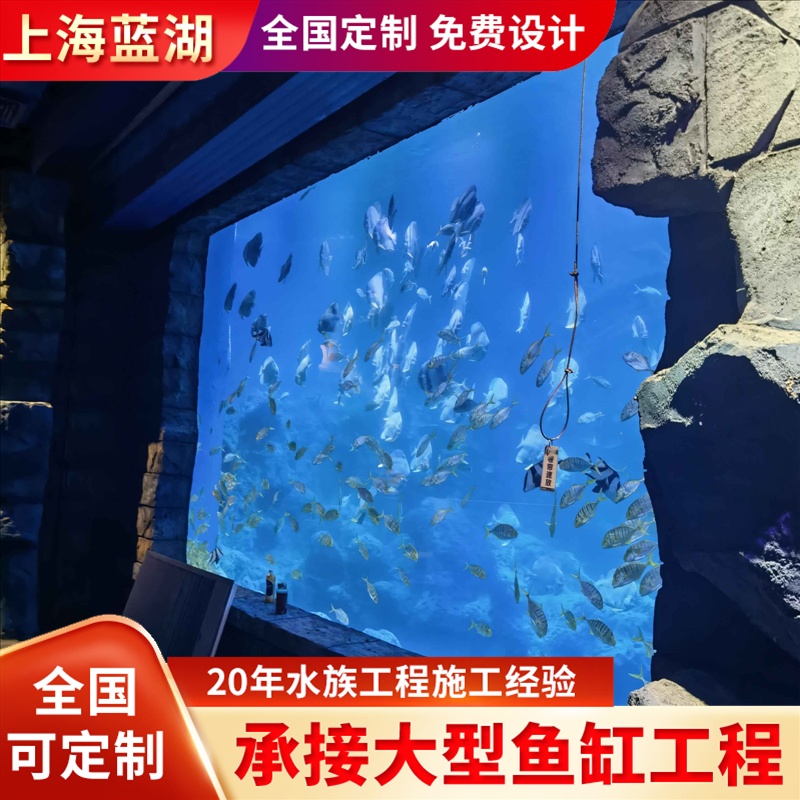 亞克力魚缸施工設計廠家海洋館展覽展示嵌入式生態(tài)缸定制