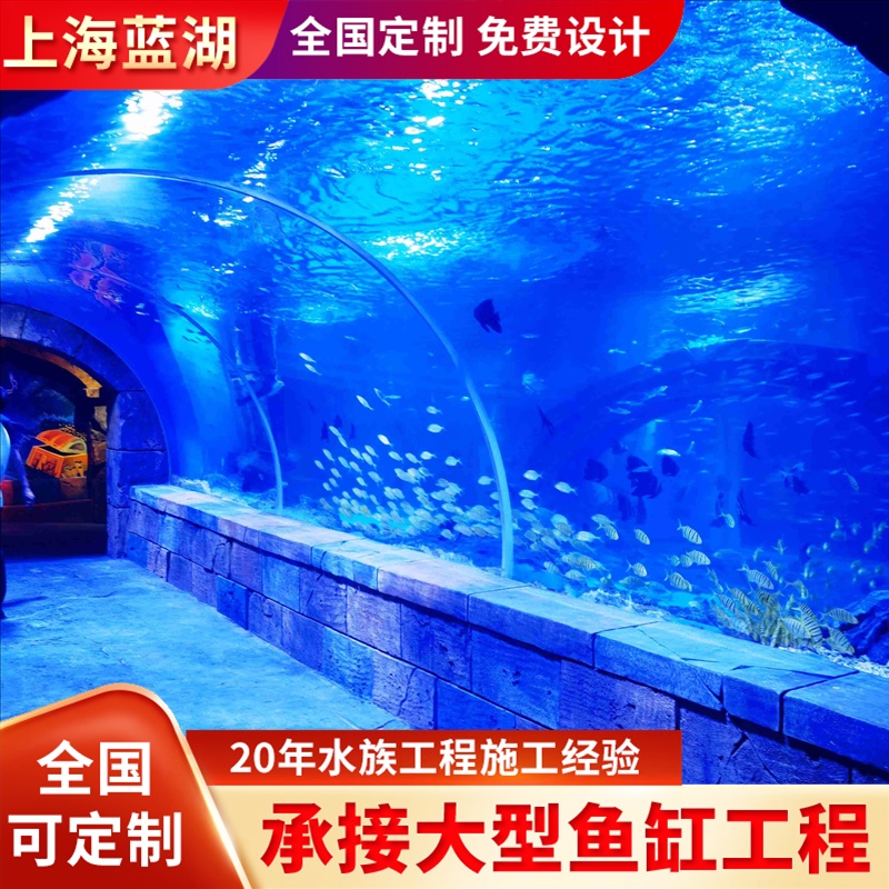 藍(lán)湖水族館設(shè)計(jì)公司設(shè)計(jì)制作大型亞克力魚缸隧道水族工程