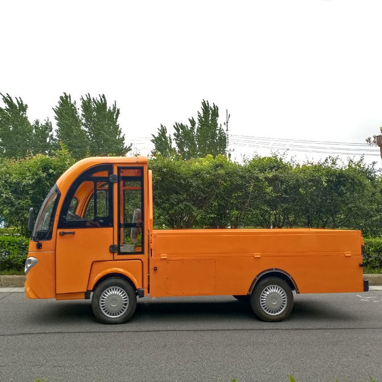 四輪工程維修車電動平板車貨斗車廠區(qū)電瓶載貨車