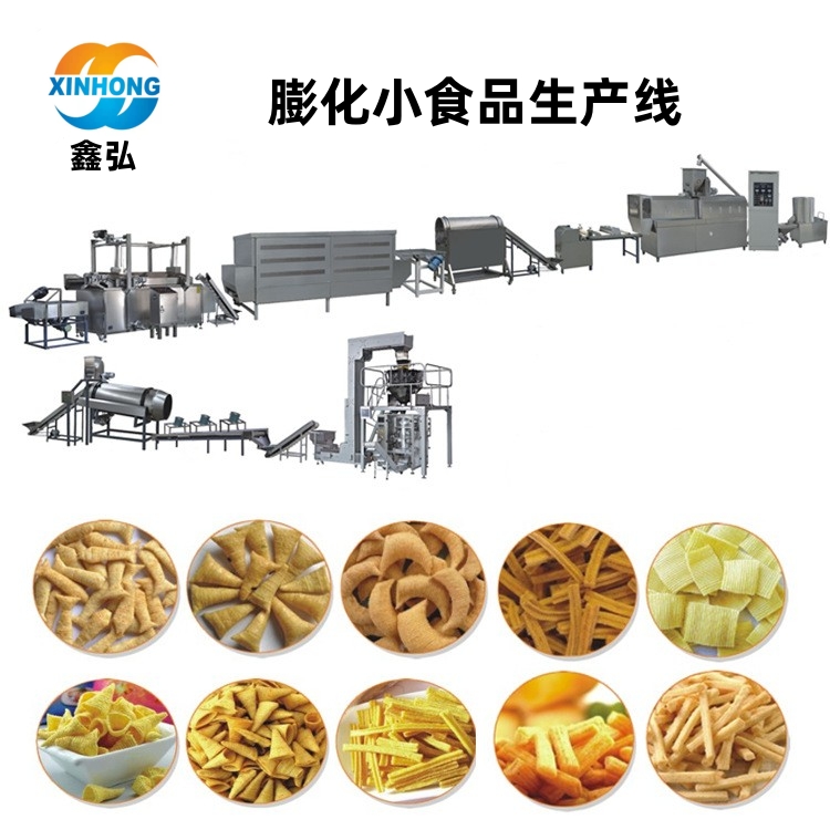 休閑食品膨化生產(chǎn)設(shè)備雙螺桿膨化機(jī)膨化食品加工生產(chǎn)線(xiàn)