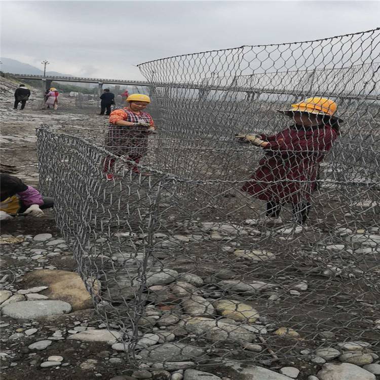 鋅鋁合金石籠網鍍鋅格賓網河道治理固賓籠路面加筋網