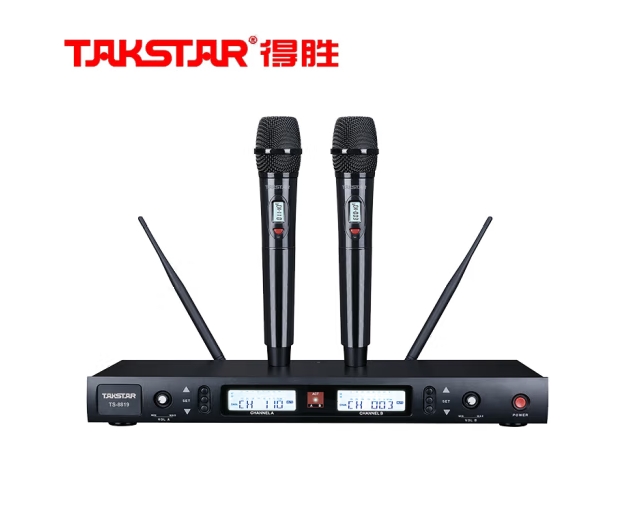 得勝（TAKSTAR）TS-8819一拖二麥克風U段專業(yè)演出會議K歌動圈話筒