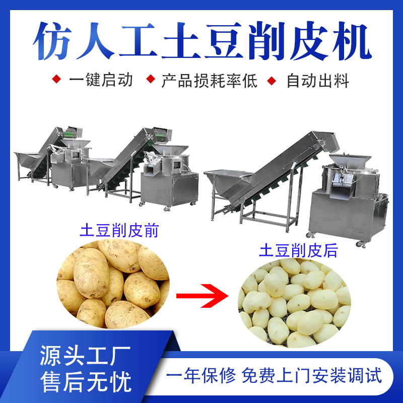 不銹鋼馬鈴薯去皮設備馬蹄土豆削皮機全自動定時出料土豆去皮機