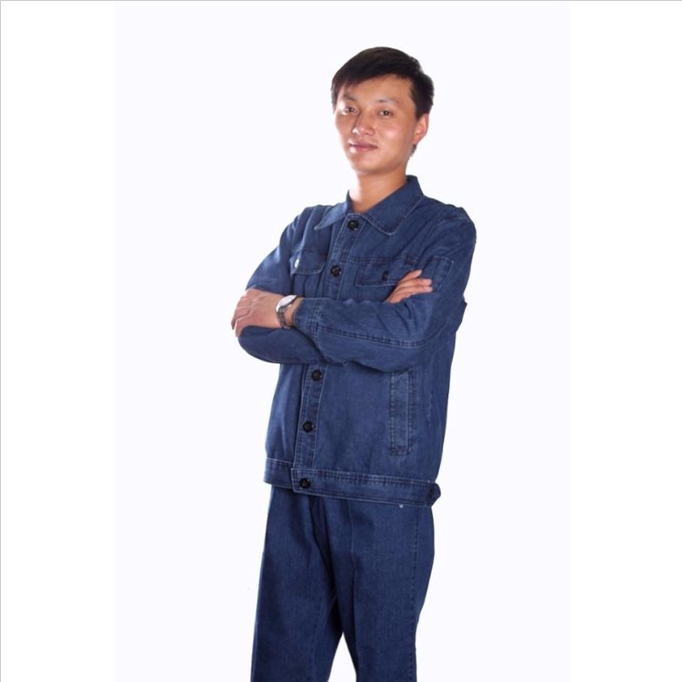 棗莊車間用無褶牛仔工作服_偉紅服飾黑色牛仔工作服市場價