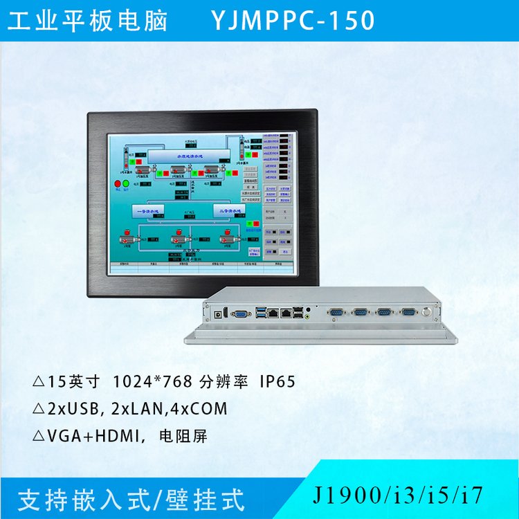 研江YJMPPC-150多網(wǎng)口15寸工業(yè)平板電腦無風(fēng)扇嵌入式工控機(jī)