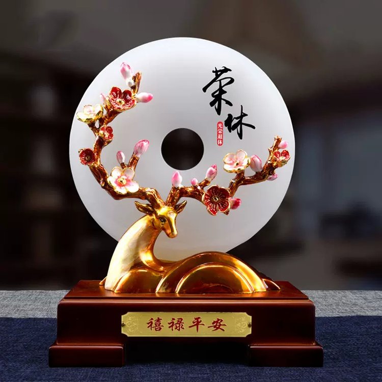 光榮退休紀(jì)念禮品送領(lǐng)導(dǎo)長(zhǎng)輩同事琺瑯彩平安扣擺件聚會(huì)禮物定制