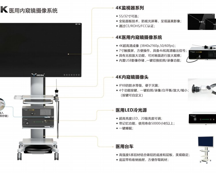 益科達高清影像4K醫(yī)用內窺鏡攝像系統YKD-9210型