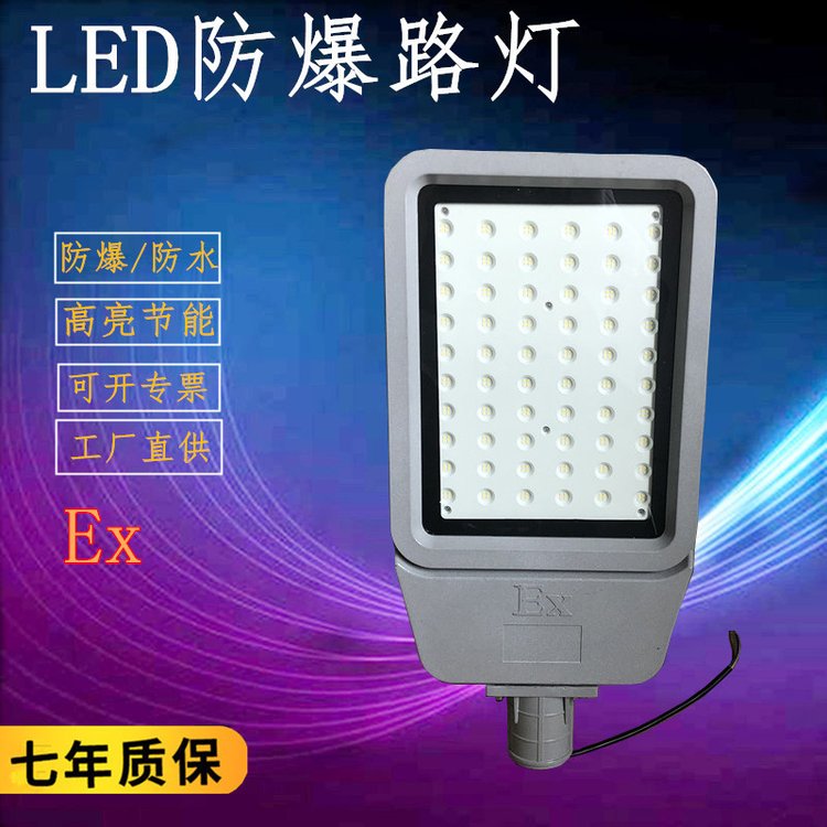 LED防爆路燈HRD98-100瓦80W油站電廠自彎臂馬路燈桿6m8米10米