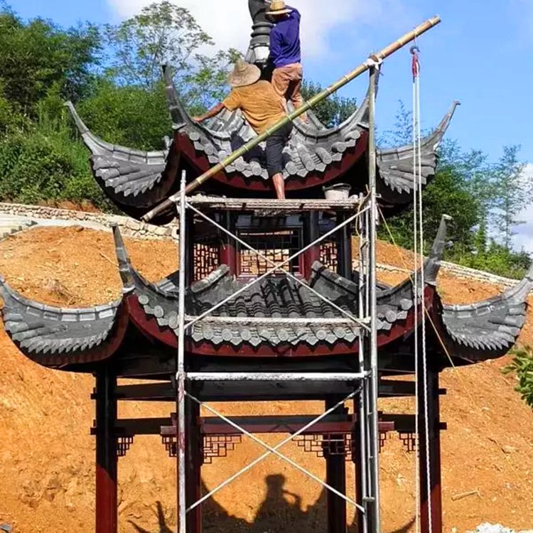 別墅裝修戶外休閑長廊觀景亭子釣魚涼亭茶園農莊菠蘿格涼亭山莊涼亭