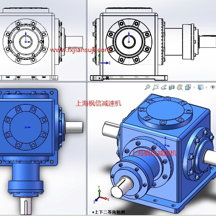 T25-1:1-LRO-B3螺旋傘齒輪減速機(jī)換向器外型尺寸安裝圖