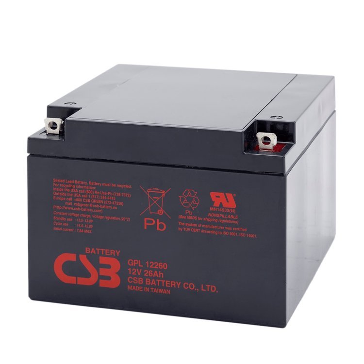 CSB蓄電池GP12260希世比12V26AH免維護(hù)閥控密封式