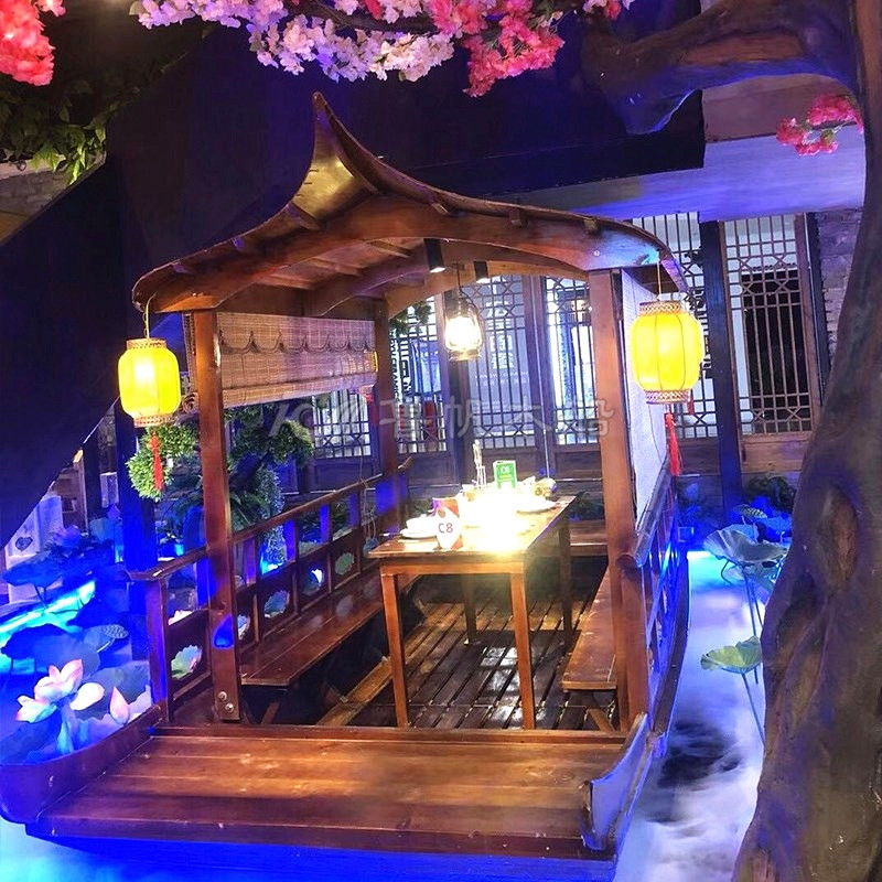 木船仿古龜殼篷船商場特色主題中式桂滿隴餐飲船