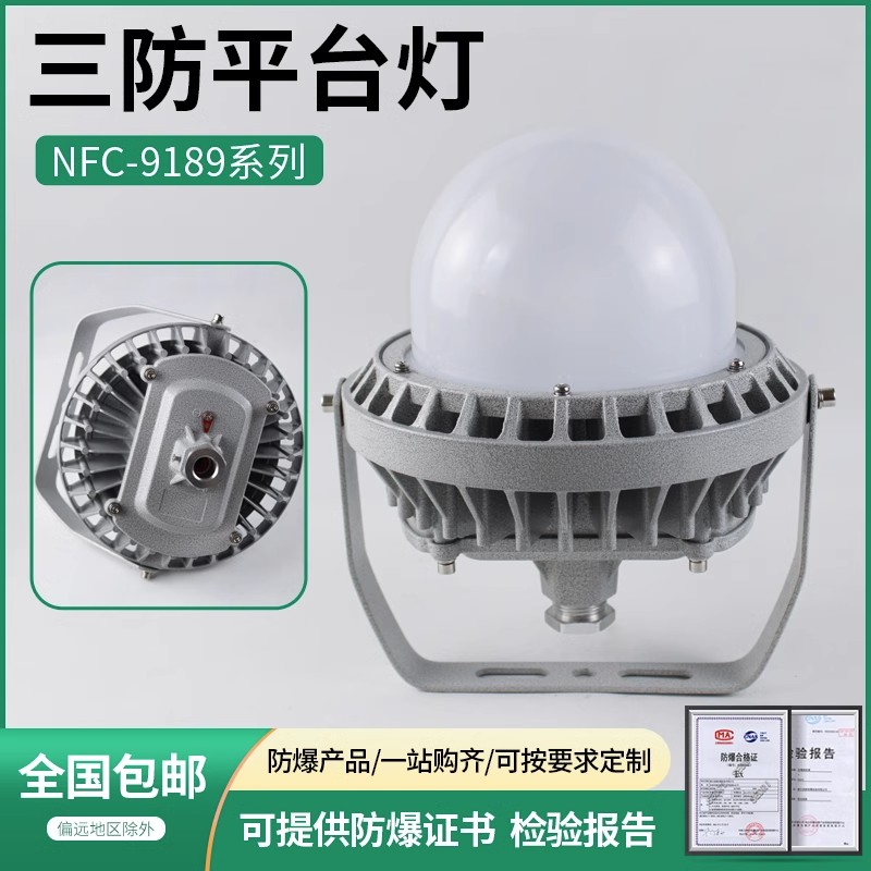 LED三防平臺(tái)燈NFC9189防爆工廠彎璧燈配電室防眩泛光燈電廠護(hù)欄燈