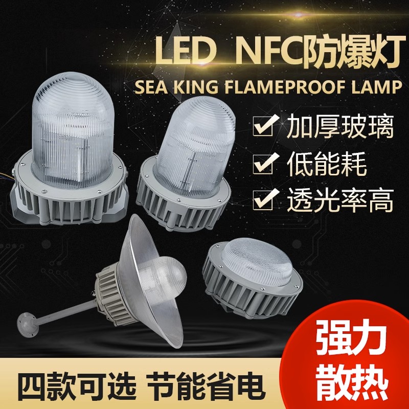 LED三防平臺(tái)燈NFC9180璧燈工廠彎燈電廠護(hù)欄式防爆燈2.5米立桿燈