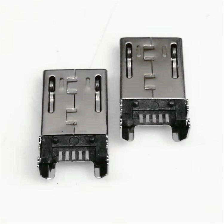 MICROUSB5PIN公頭四腳插板凸包有柱帶卡勾長(zhǎng)L=12.1MM