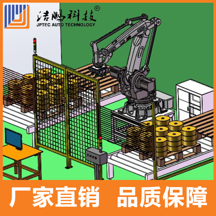 潔鵬科技KUKA桁架機(jī)械手自動托盤庫應(yīng)用于食品包裝故障率低