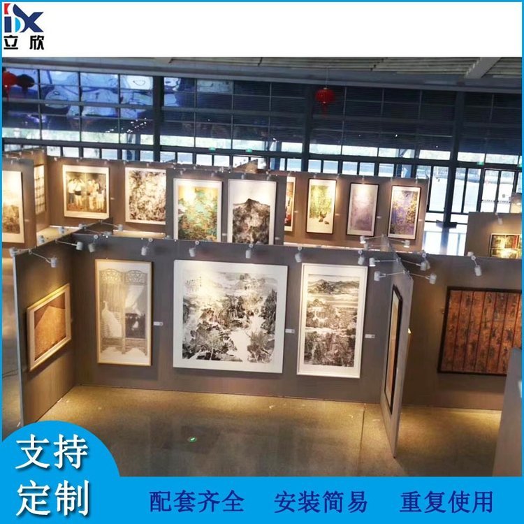 立欣廠家直銷無(wú)縫展板移動(dòng)展板掛畫展板博物館無(wú)縫展墻書畫展板展架