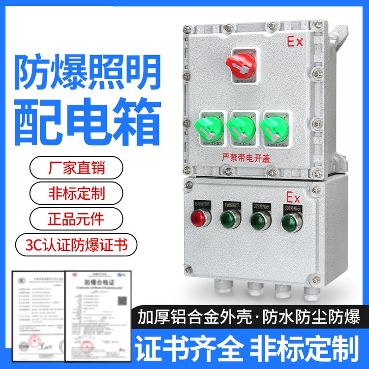 防爆照明配電箱壓鑄鋁材質(zhì)正泰元器件檢修箱回路來(lái)圖定制