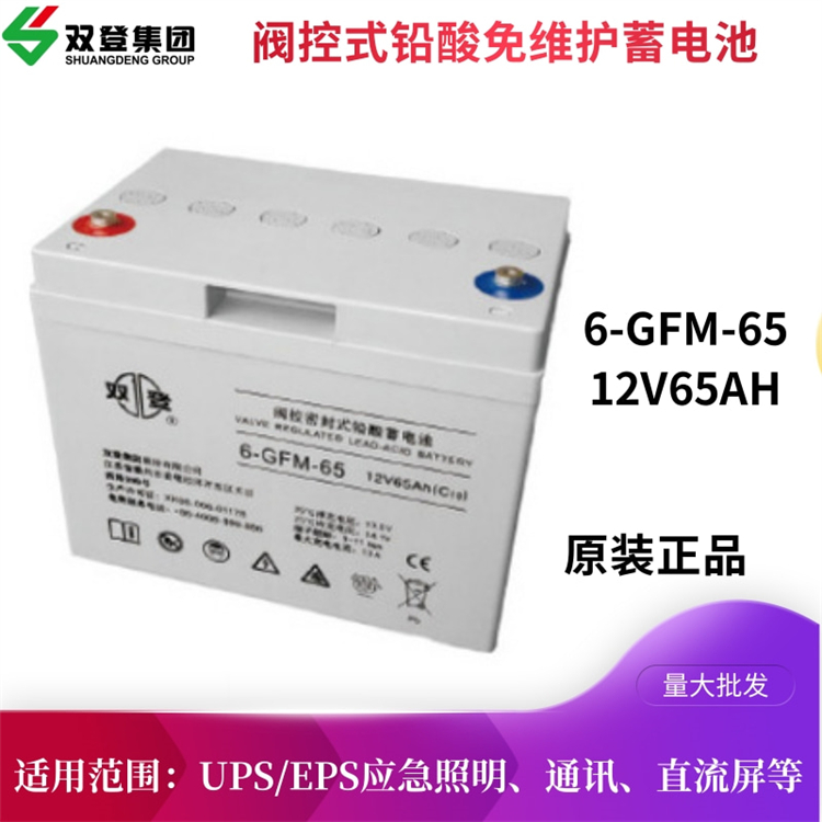 雙登鉛酸儲能蓄電池6-GFM-65水利發(fā)電系統(tǒng)專用12V65AHC10