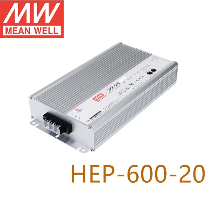 HEP-600-20560WDC20V28A無風扇全密封高效率帶PFC明緯電源