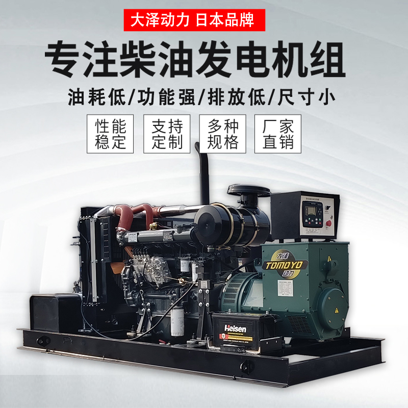 100KW柴油發(fā)電機(jī)大澤動(dòng)力開(kāi)架式機(jī)組可定制高原款低溫蓄電池