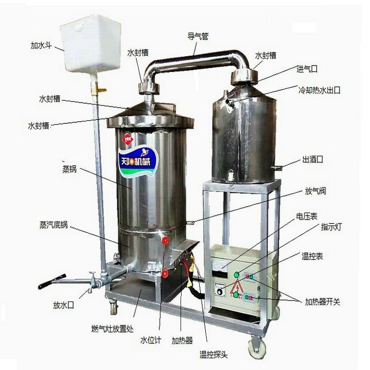 小型釀酒設(shè)備，純糧散白酒加工機(jī)，電熱溫控蒸酒好操作