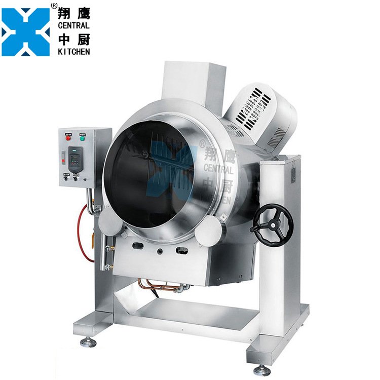 翔鷹多功能旋轉炒菜機中央廚房滾筒式自動攪拌炒鍋鍋體翻轉可傾
