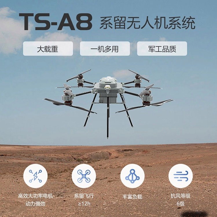 卓翼TS-A8系留無(wú)人機(jī)系統(tǒng)信號(hào)偵查、通訊中繼、電子對(duì)抗、視頻監(jiān)控