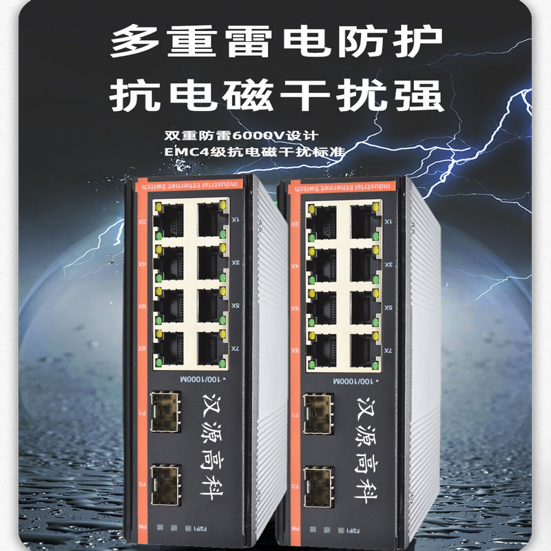 智慧燈桿項(xiàng)目千兆2光8電工業(yè)級光纖收發(fā)器工業(yè)交換機(jī)雙電源供電