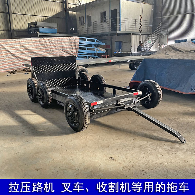 拉壓路機(jī)托盤車運輸叉車超低底盤工具車牽引式平板車戶外運輸車